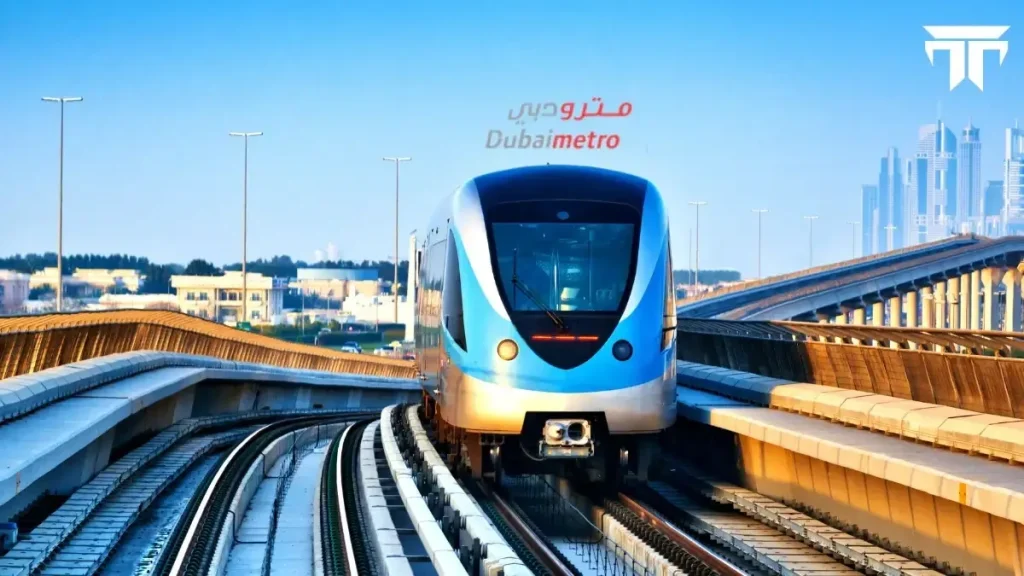 Dubai Metro Map with List of Stations on Green and Red Line