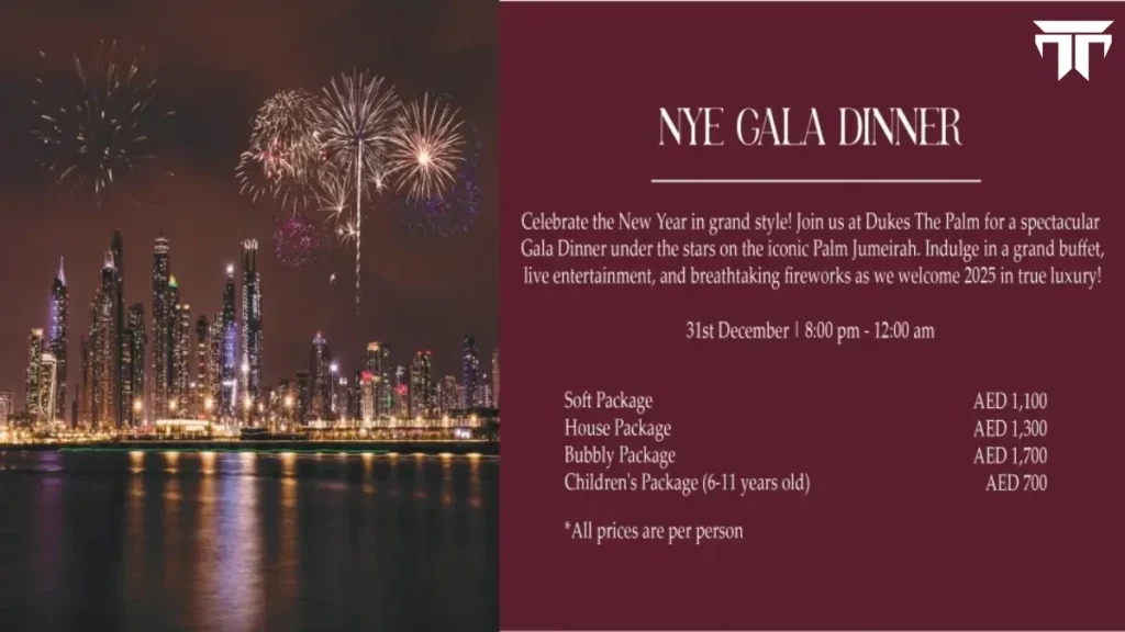 NYE Gala Dinner at Dukes